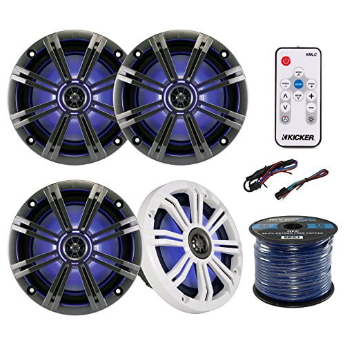 Kicker 6.5 Inch KM-Series LED Marine Speakers 43KM654LCW Kicker 6.5 Inch KM-Series LED Marine Speakers 43KM654LCW
